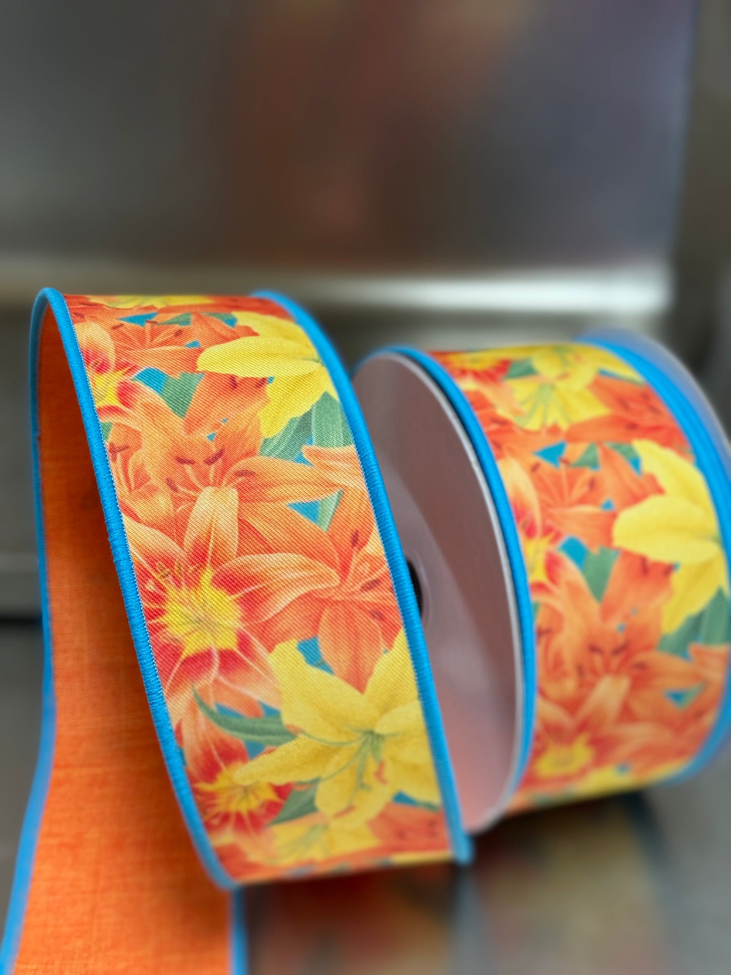 2.5 Inch By 10 Yard Lilies Fused Ribbon