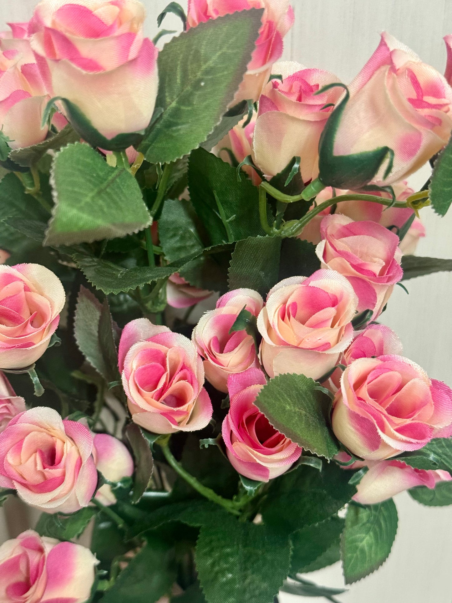 19 Inch Pink Rose Bud Bush