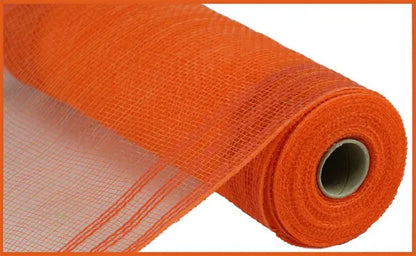 10.5 Inch By 10 Yard Orange Faux Jute Border Stripe Mesh