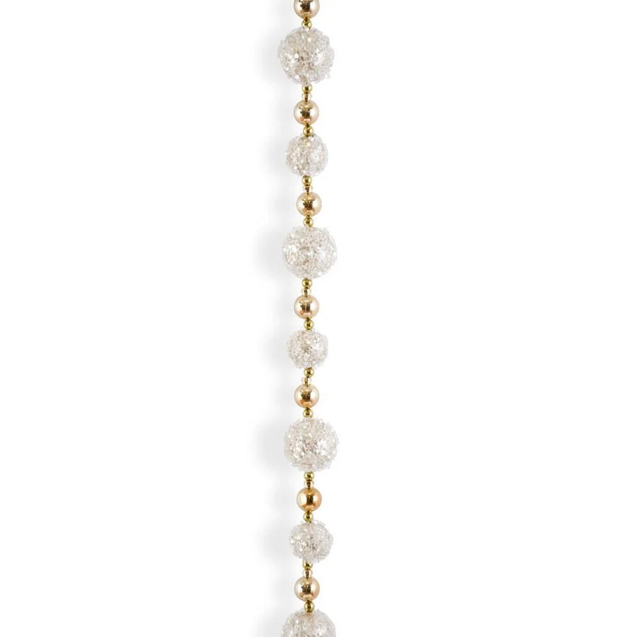 70 Inch Gold And Copper Iced Bead Ball Garland