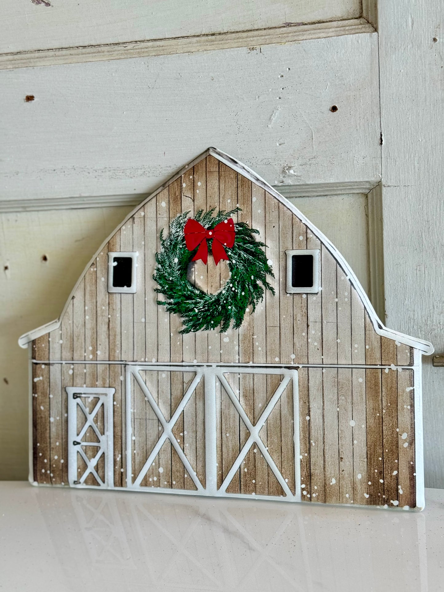 Winter Barn Metal Sign