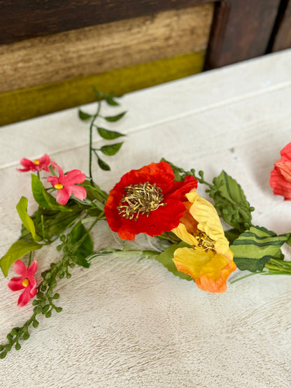 5 Foot Poppy Floral Garland