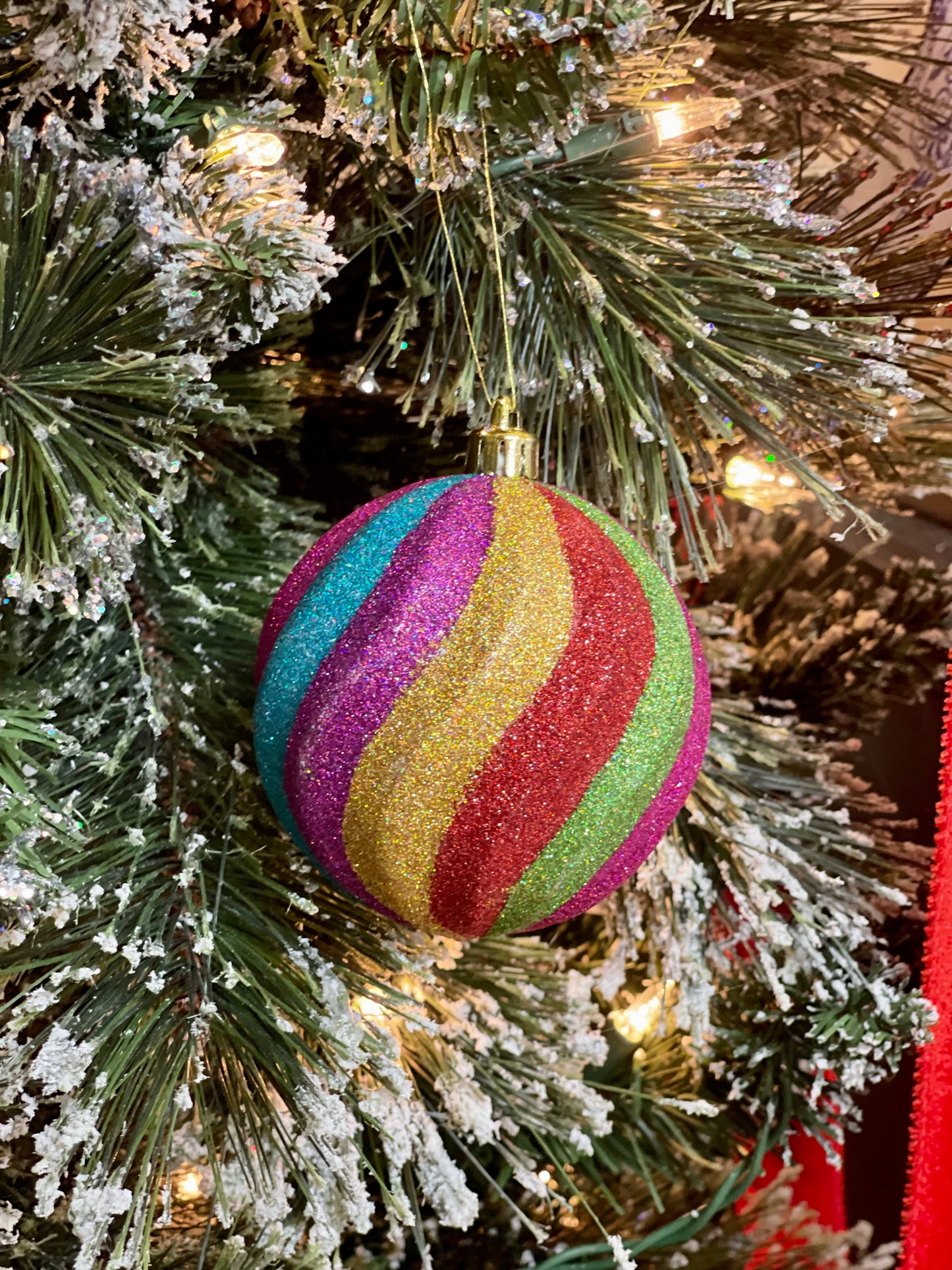 3 Inch Multicolor Swirl Ornament Ball