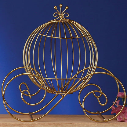 15.5 Inch Gold Wire Pumpkin Coach