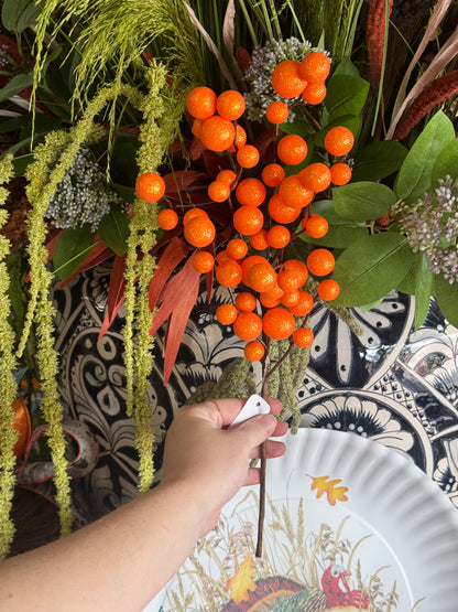 17 Inch Orange Glitter Ball Spray