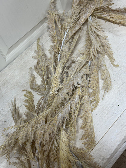 72 Inch Beige Pampas Grass Plume Garland