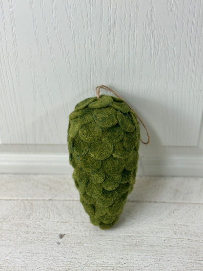 7 Inch Mossy Green Pinecone Ornament