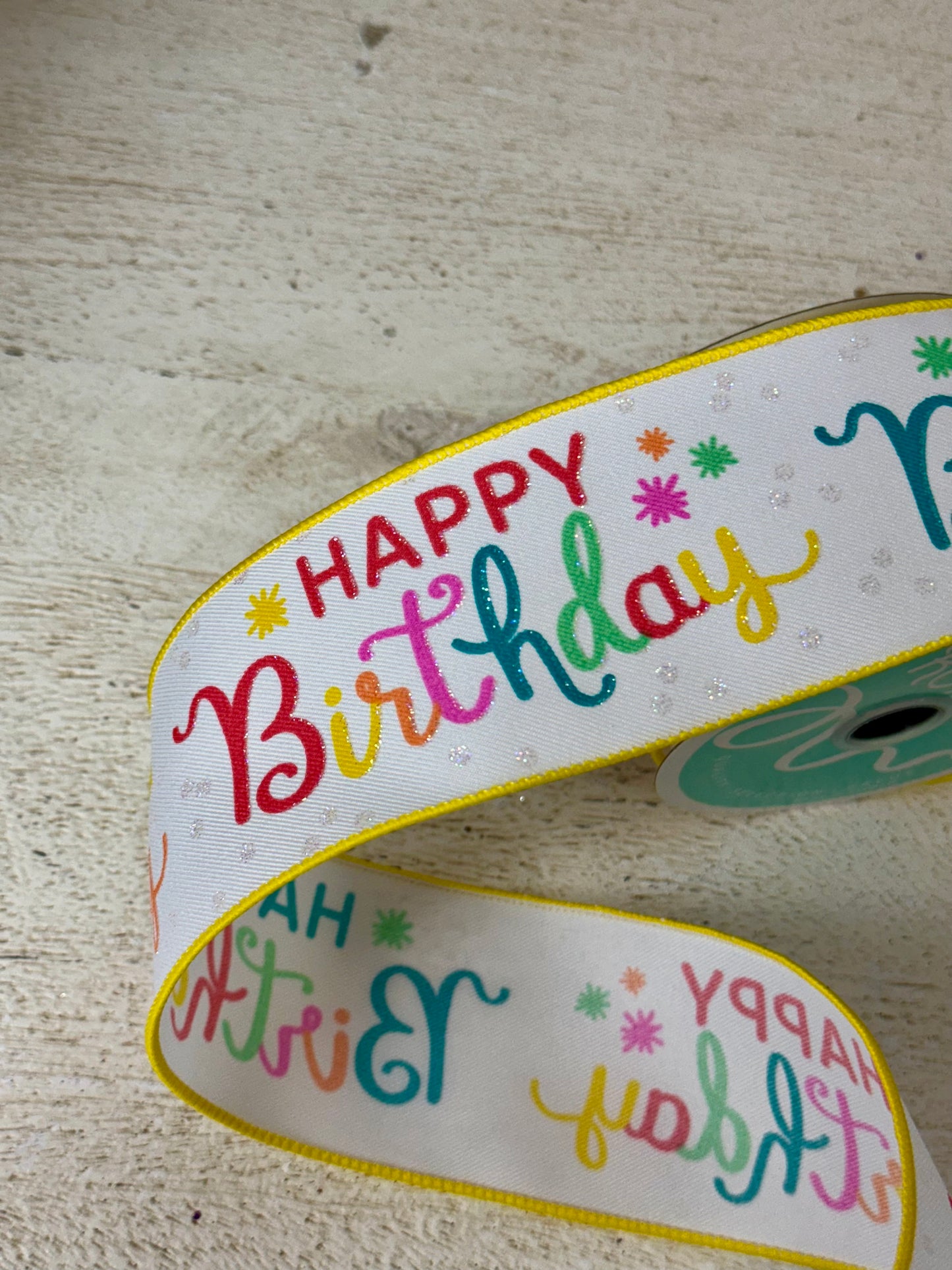 2.5 Inch Multicolored Happy Birthday Ribbon