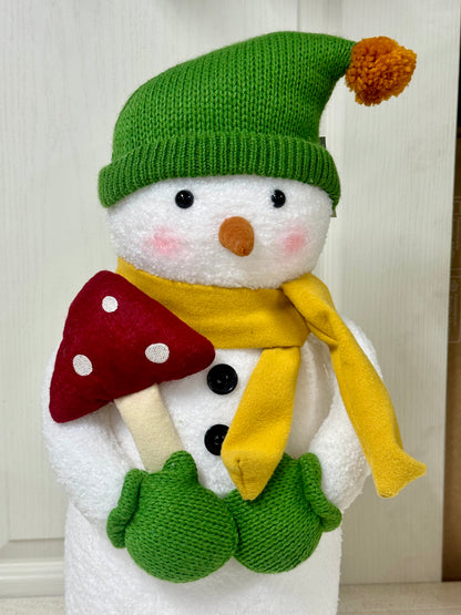 Wondershop 20 Inch Standing Snowman Holding A Mushroom