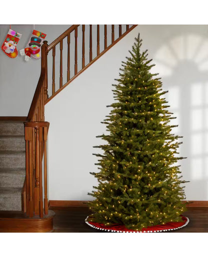 National Tree Company 6.5 Foot Feel Real Nordic Spruce Slim Hinged Tree with 650 Clear Lights Open Box
