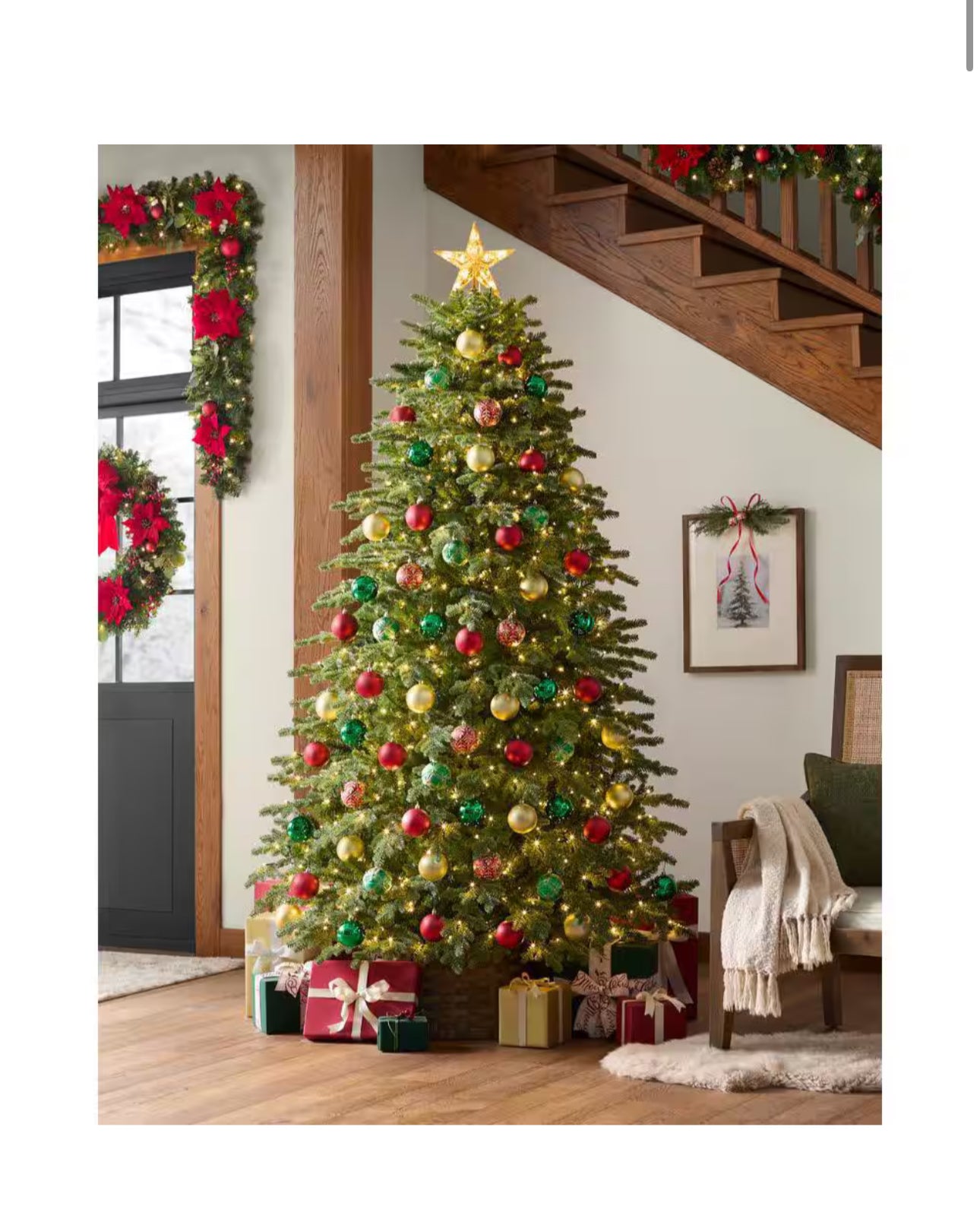 Home Accents Holiday 7.5 Foot Montrose Douglas Fir LED Pre-Lit Artificial Christmas Tree Open Box