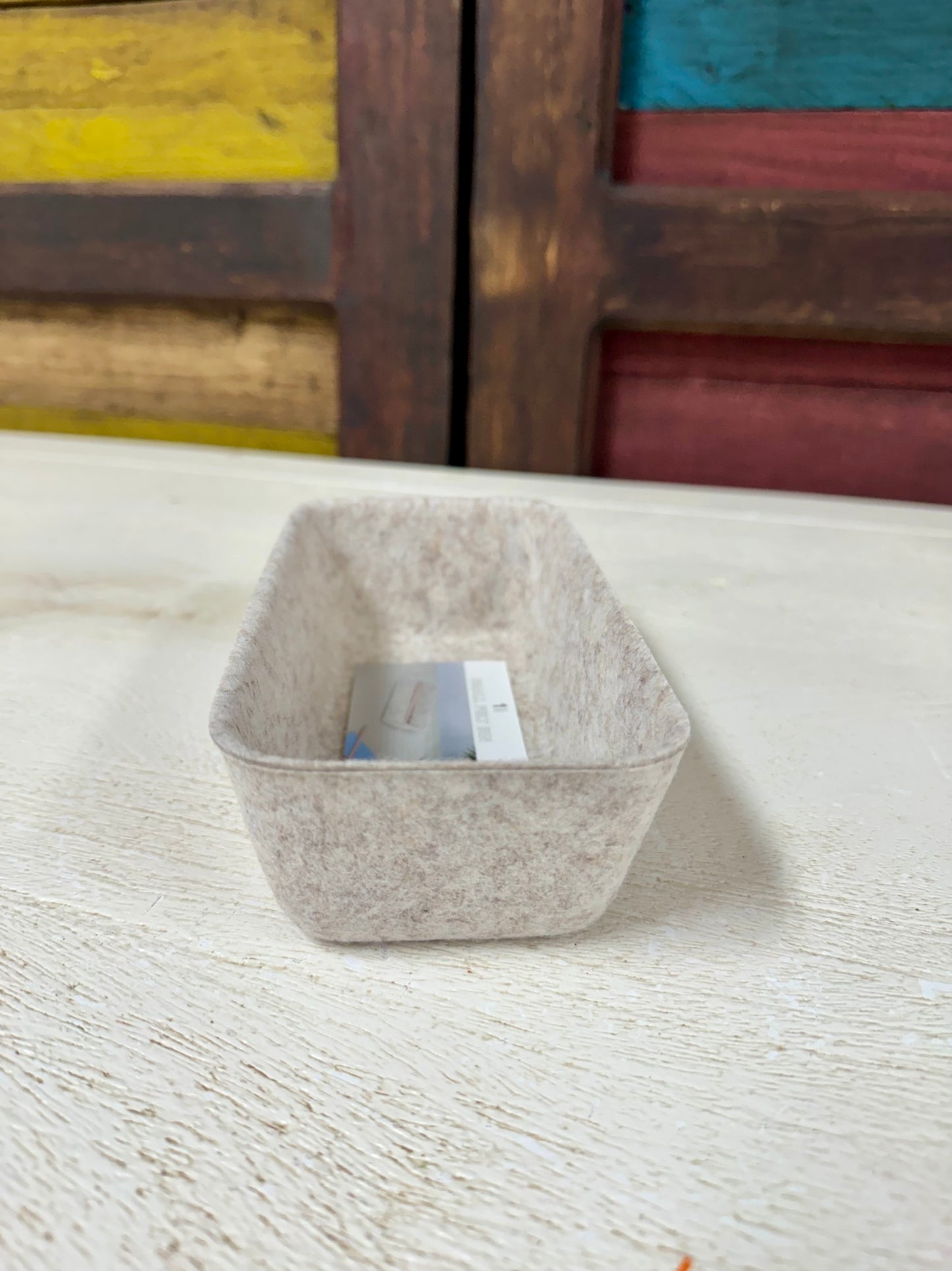 Oatmeal Small Felt Bin