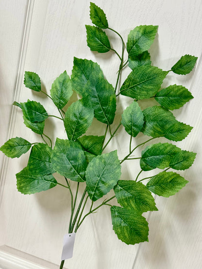 28 Inch Dark Green Rose Leaf Spray