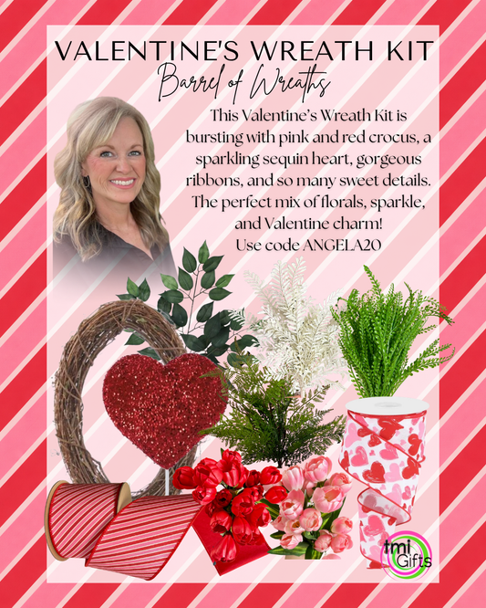 Valentine's Wreath Kit Barrel Of Wreaths