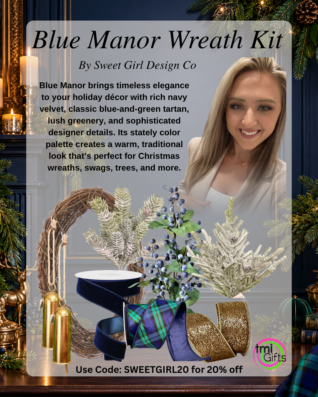 Blue Manor Wreath Kit By Sweet Girl Design Co