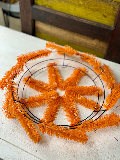 15 Inch Wire 25 Inch Oad Orange Work Wreath