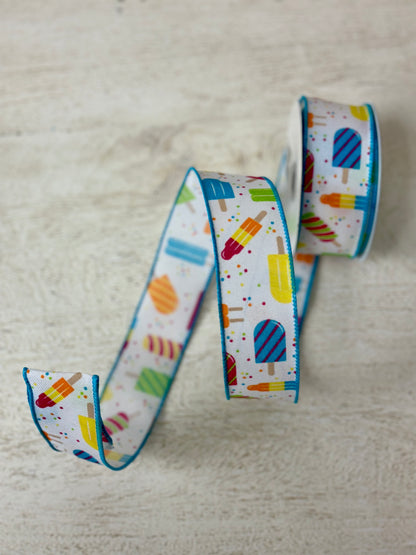 1.5 Inch By 10 Yard Summer Popsicles Ribbon