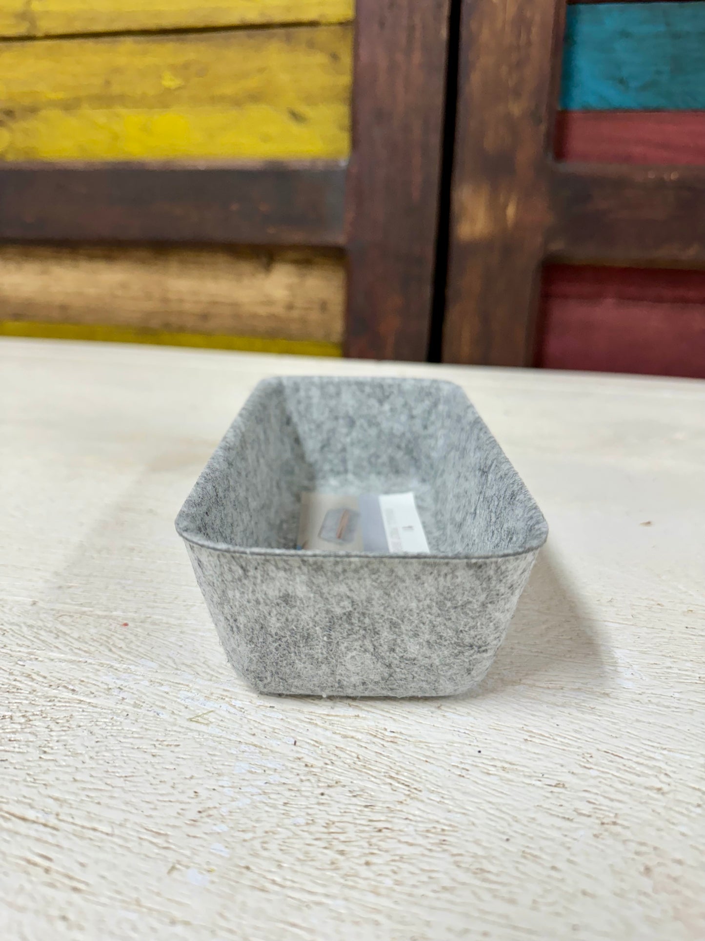 Light Gray Small Felt Bin