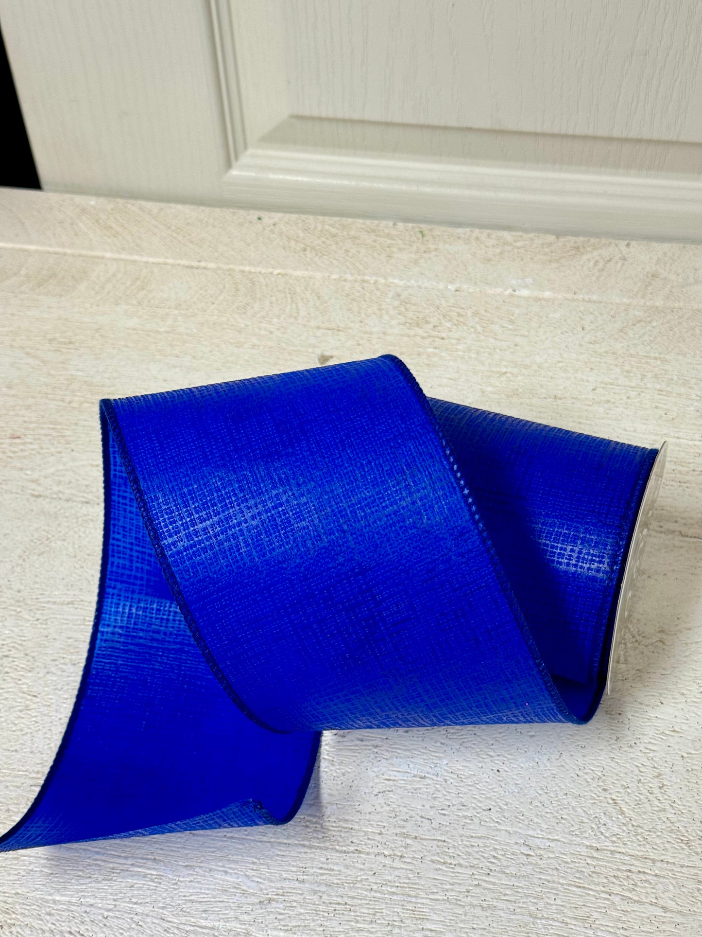 4 Inch By 10 Yard Royal Blue Cross Hatch Ribbon