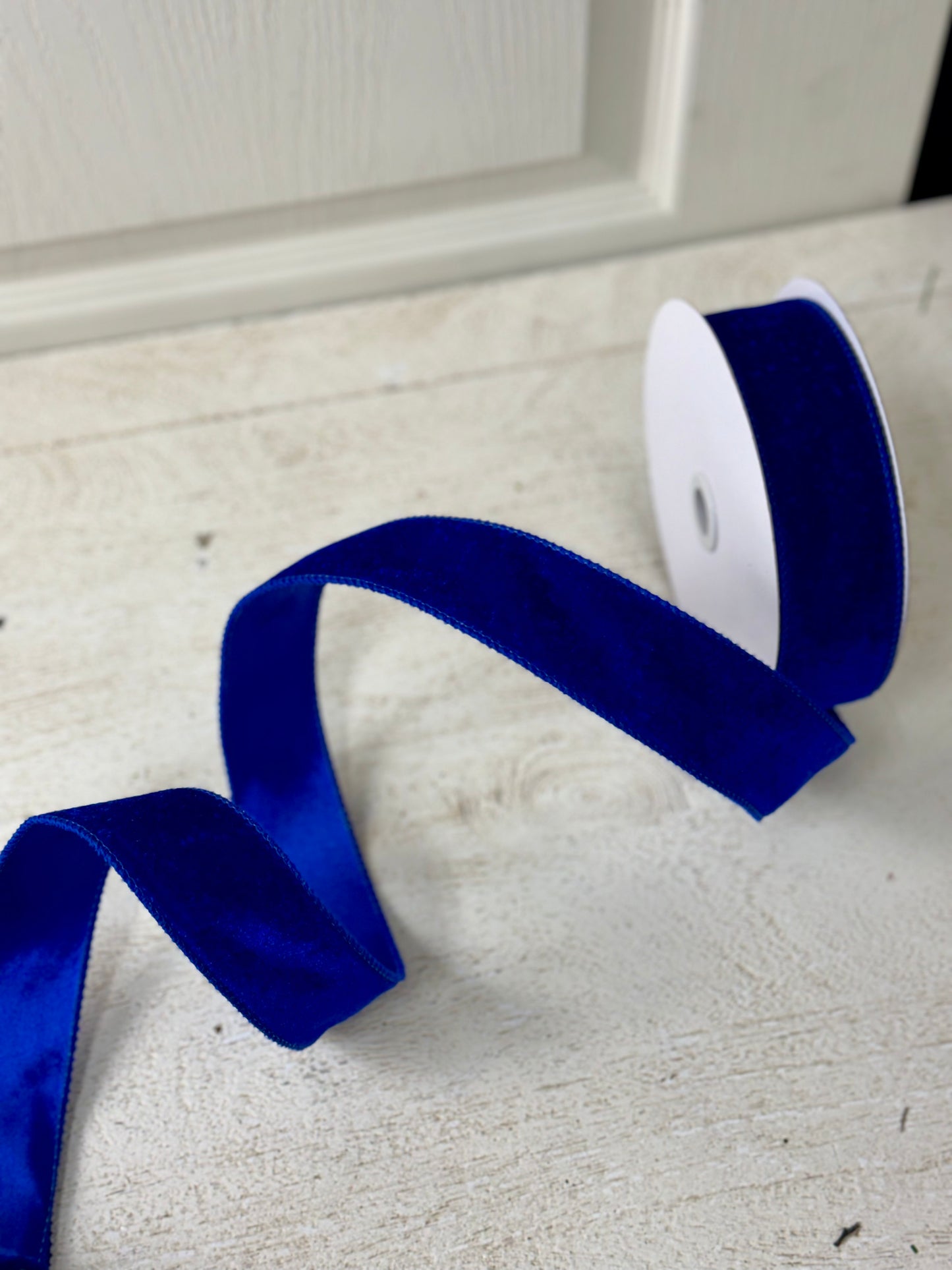 1.5 Inch By 10 Yard Royal Blue Velvet Ribbon With Satin Backing