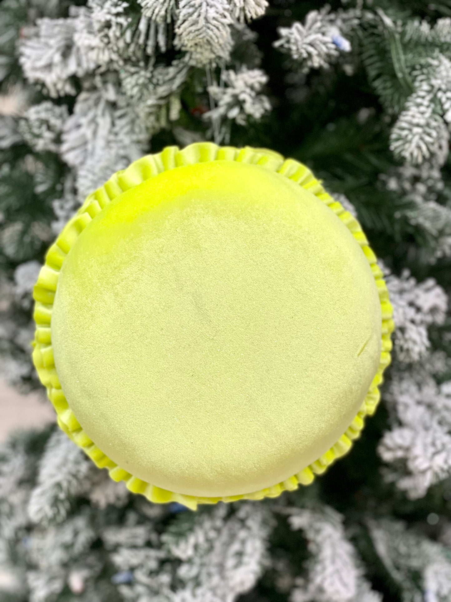 8.5 Inch Green Yellow Fabric Scrumptious Macaroon Ornament