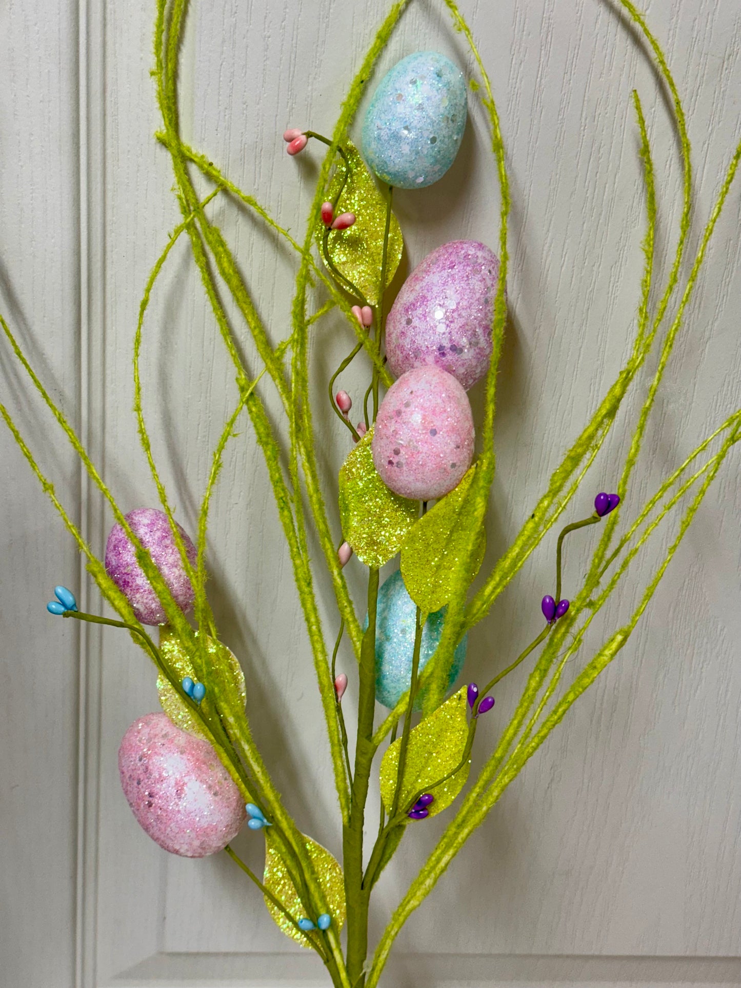 24 Inch Lime Pastel Multi Egg Grass Bush