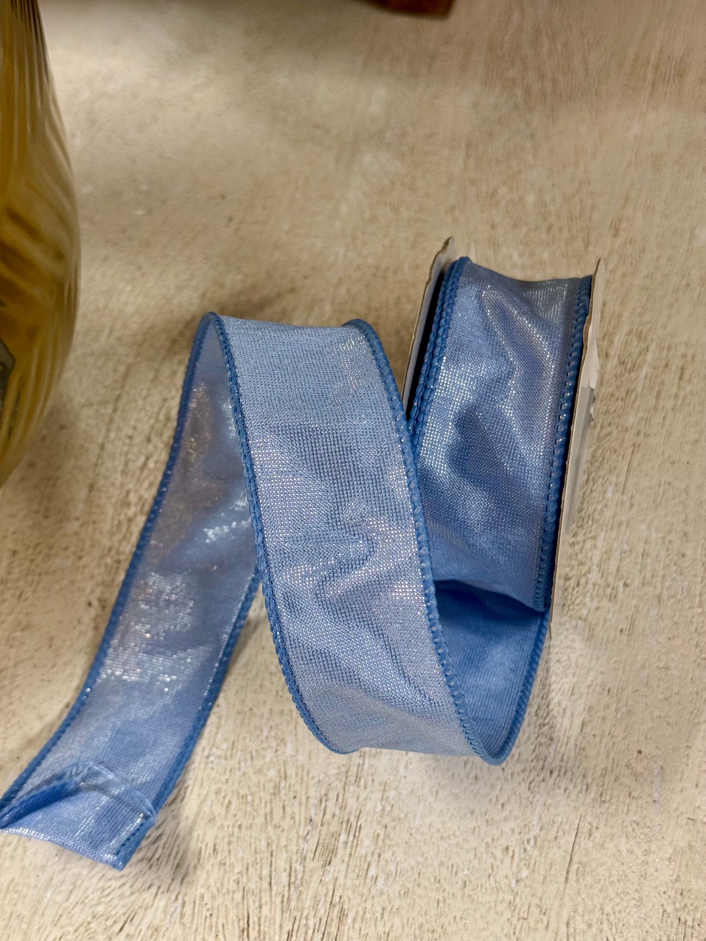 1.5 Inch By 10 Yard Light Blue Glimmer Taffeta Ribbon