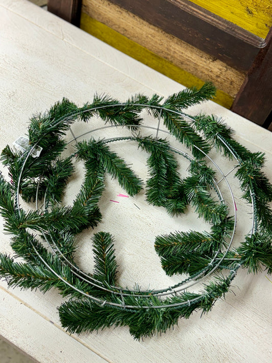 Green Pine Work Wreath 24 Inch