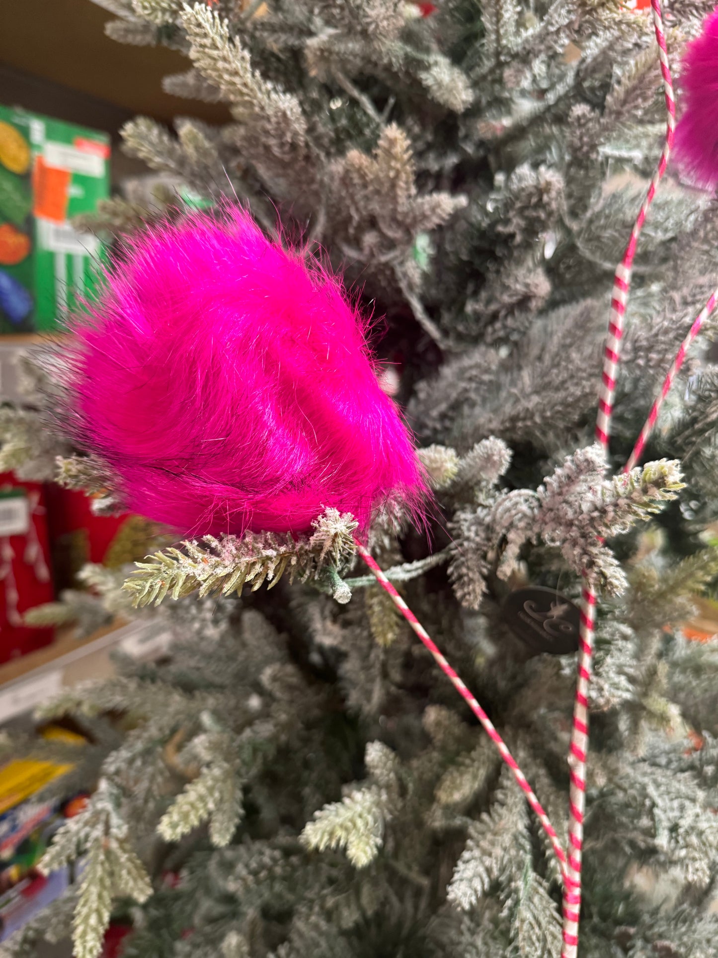 36 Inch Hot Pink Fuzzy Ball Spray