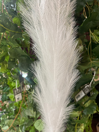 45.25 Inch White Feather Reed Spray