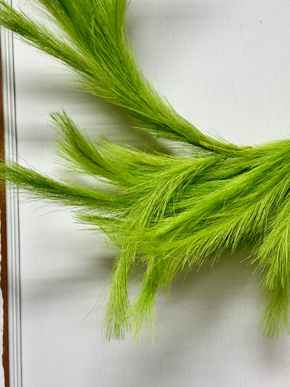 26 Inch Lime Green Fabric Grass Plume Wreath