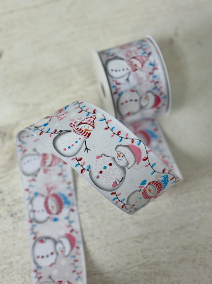 2.5 Inch By 10 Yard Pastel Snowman Ribbon