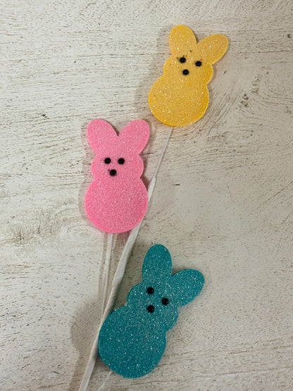 28 Inch Pink Yellow And Teal Sugar Bunny Spray