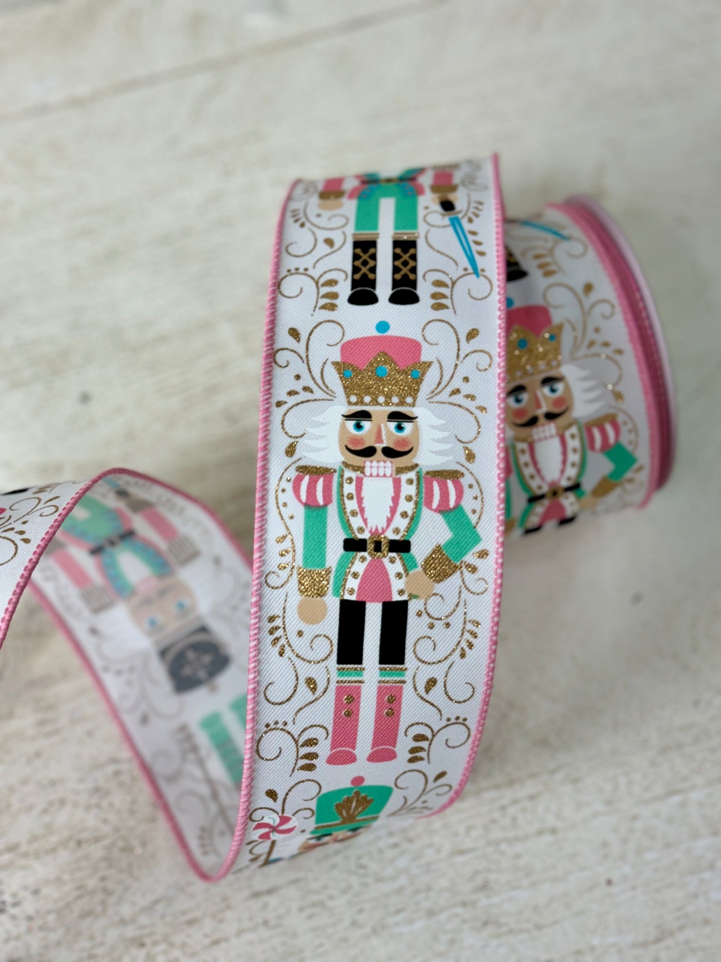 2.5 Inch By 10 Yard Pastel Nutcracker Ribbon