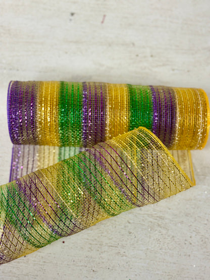 10 Inch By 10 Yards Mardi Gras Tinsel Foil Mesh