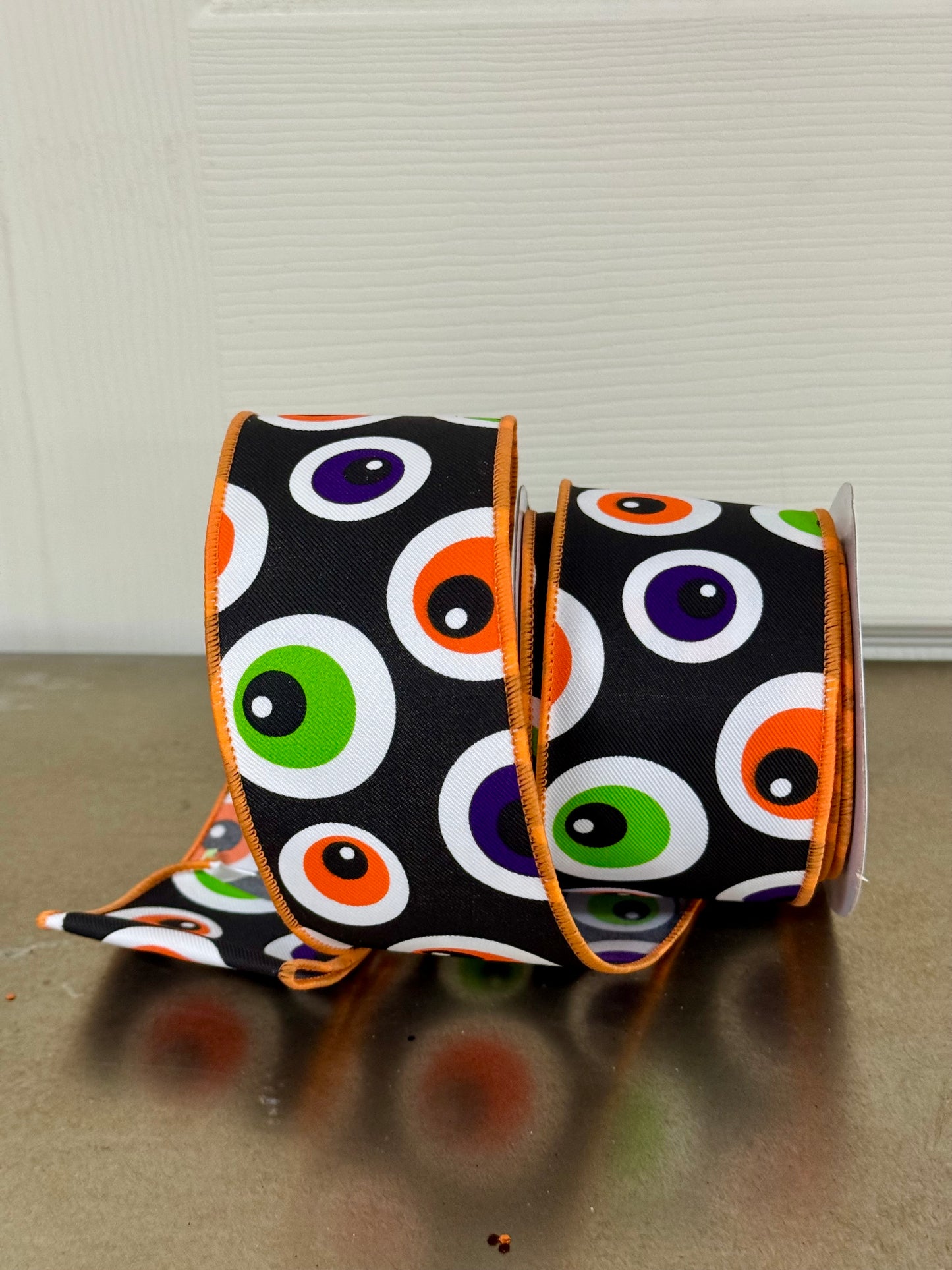 2.5 Inch By 10 Yard Black Eyeball Ribbon