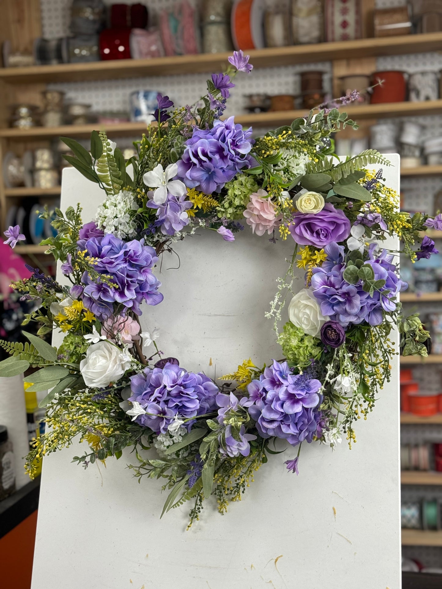 Purple Floral Grapevine Wreath By Southern Owls