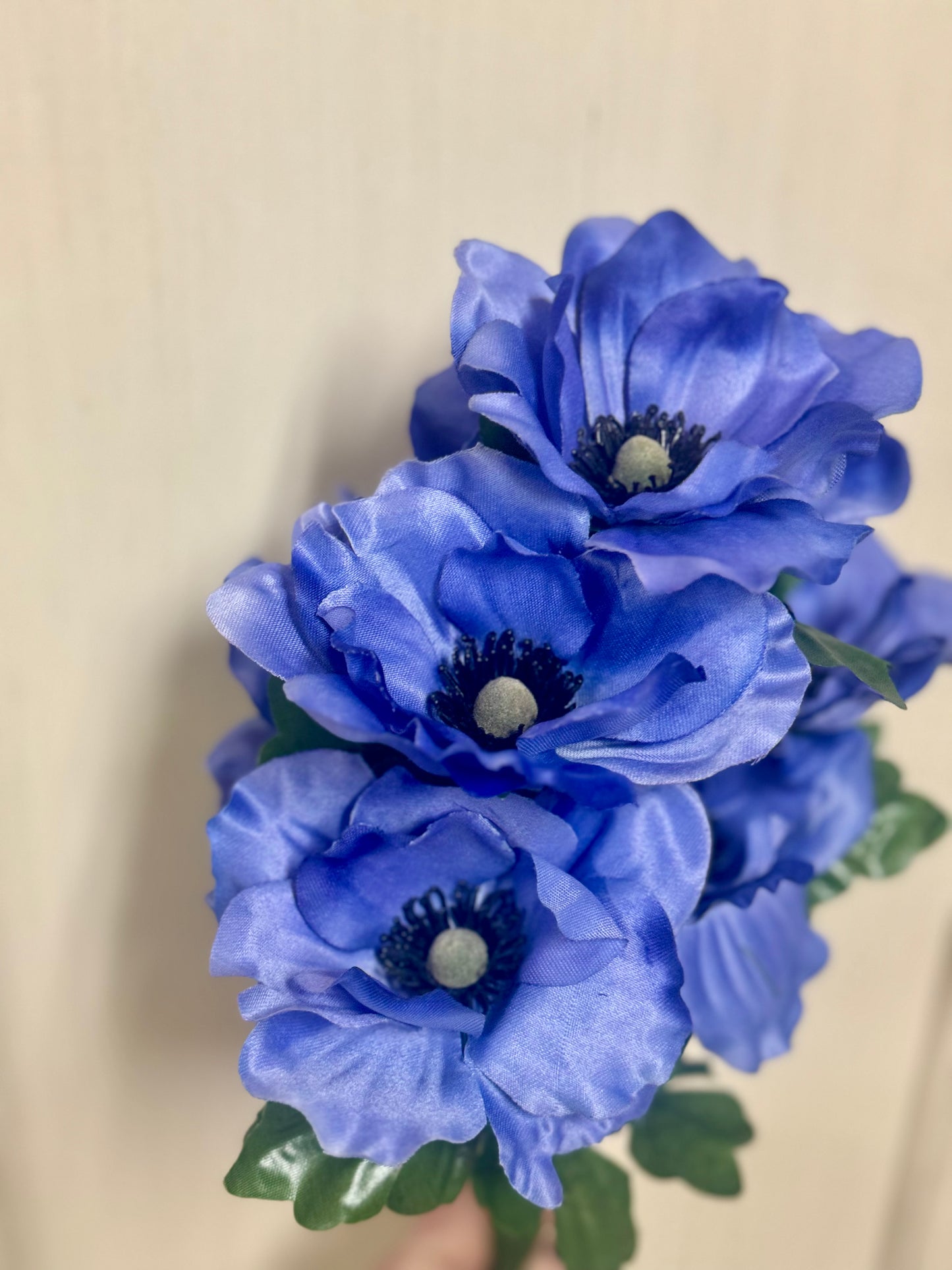 16 Inch Anemone Dark Blue Floral Bush