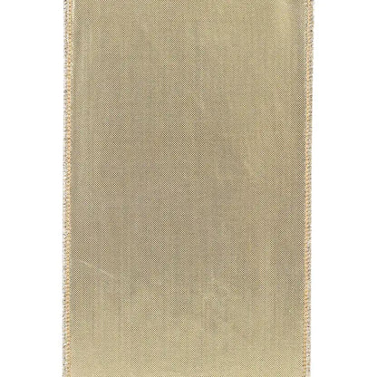4 Inch By 5 Yard Brown And Champagne Shimmer Velvet Filagree Scroll Leaf Wired Ribbon