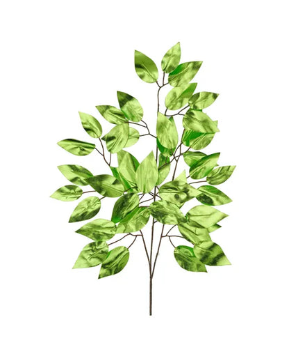 23 Inch Lime Green Metallic Ficus Spray