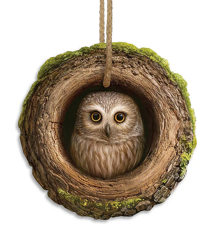 5.25 Inch Owl In A Tree Metal Sign