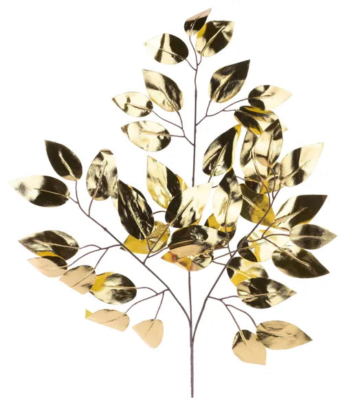 23 Inch Gold Metallic Ficus Spray