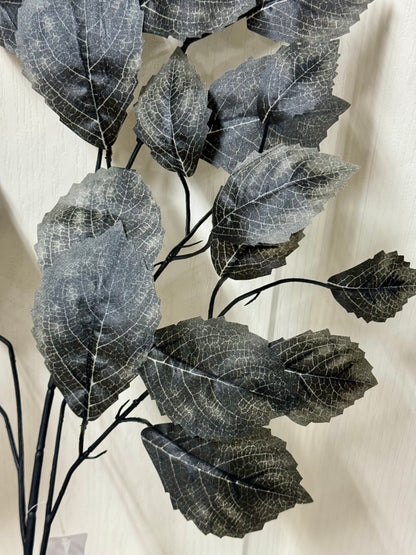 28 Inch Black Rose Leaf Spray