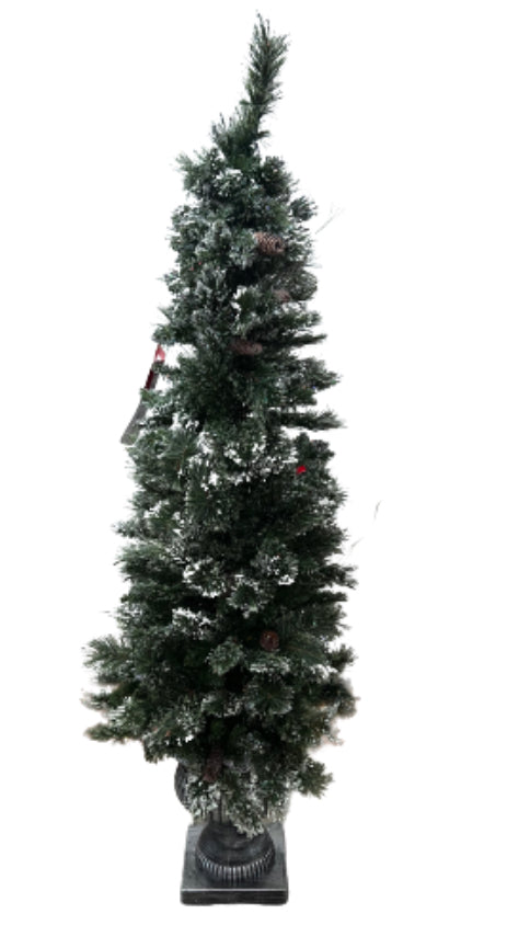 “Sparkling Amelia” Home Accents Holiday 6ft Pine Potted Pre-Lit