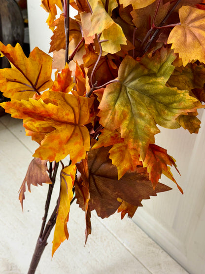 22 Inches Brown Orange Maple Leaf Bush