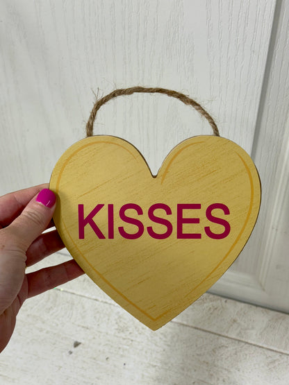 6 Inch Conversation Hearts Wreath Signs Five Assorted Colors