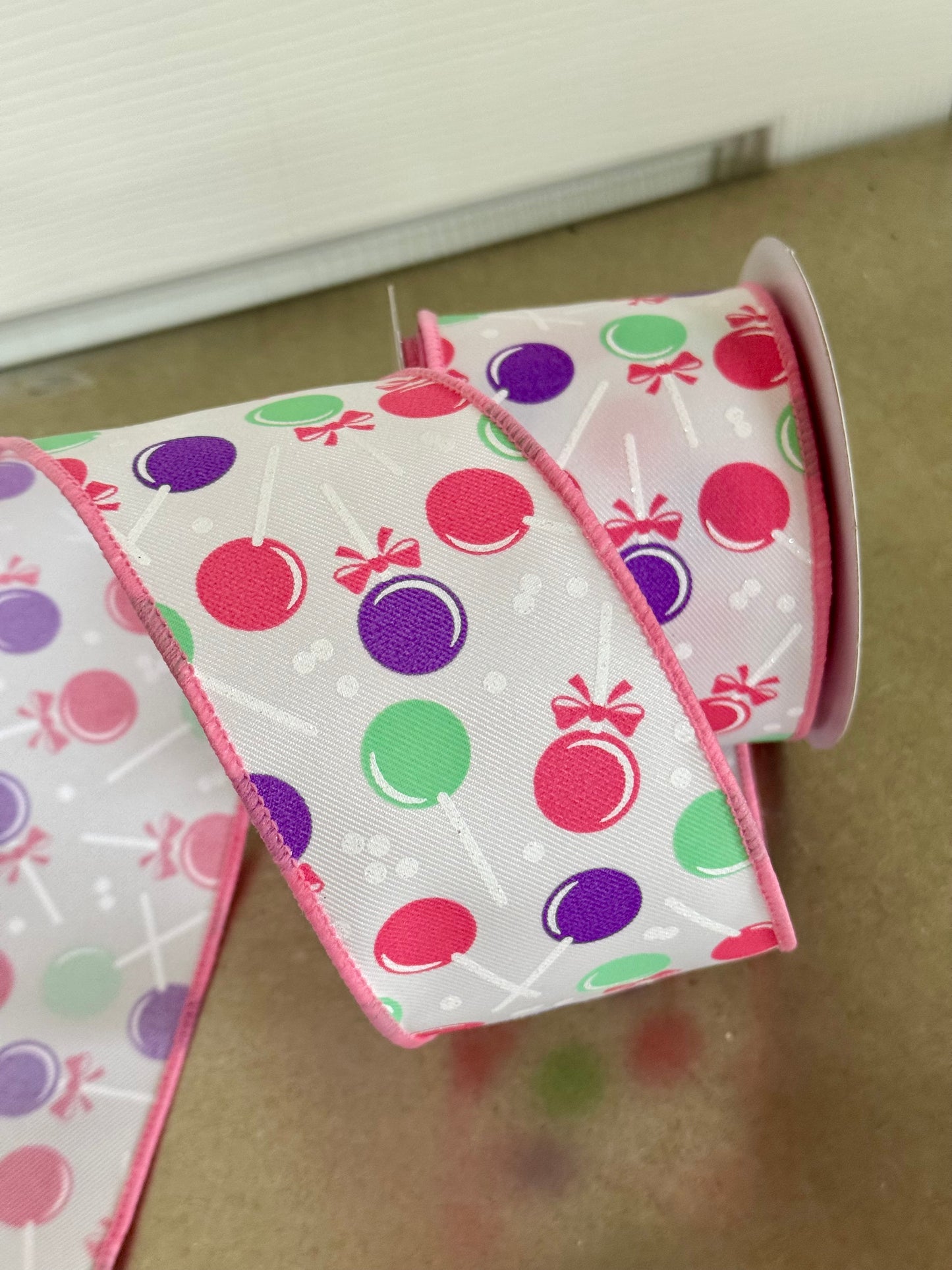 2.5 Inch By 10 Yard Pastel Lollipop Ribbon