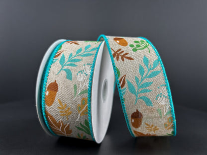 1.5 Inch By 10 Yards Fall Leaves Ribbon