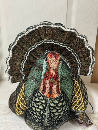 John Derian Company Embellished Turkey Pillow