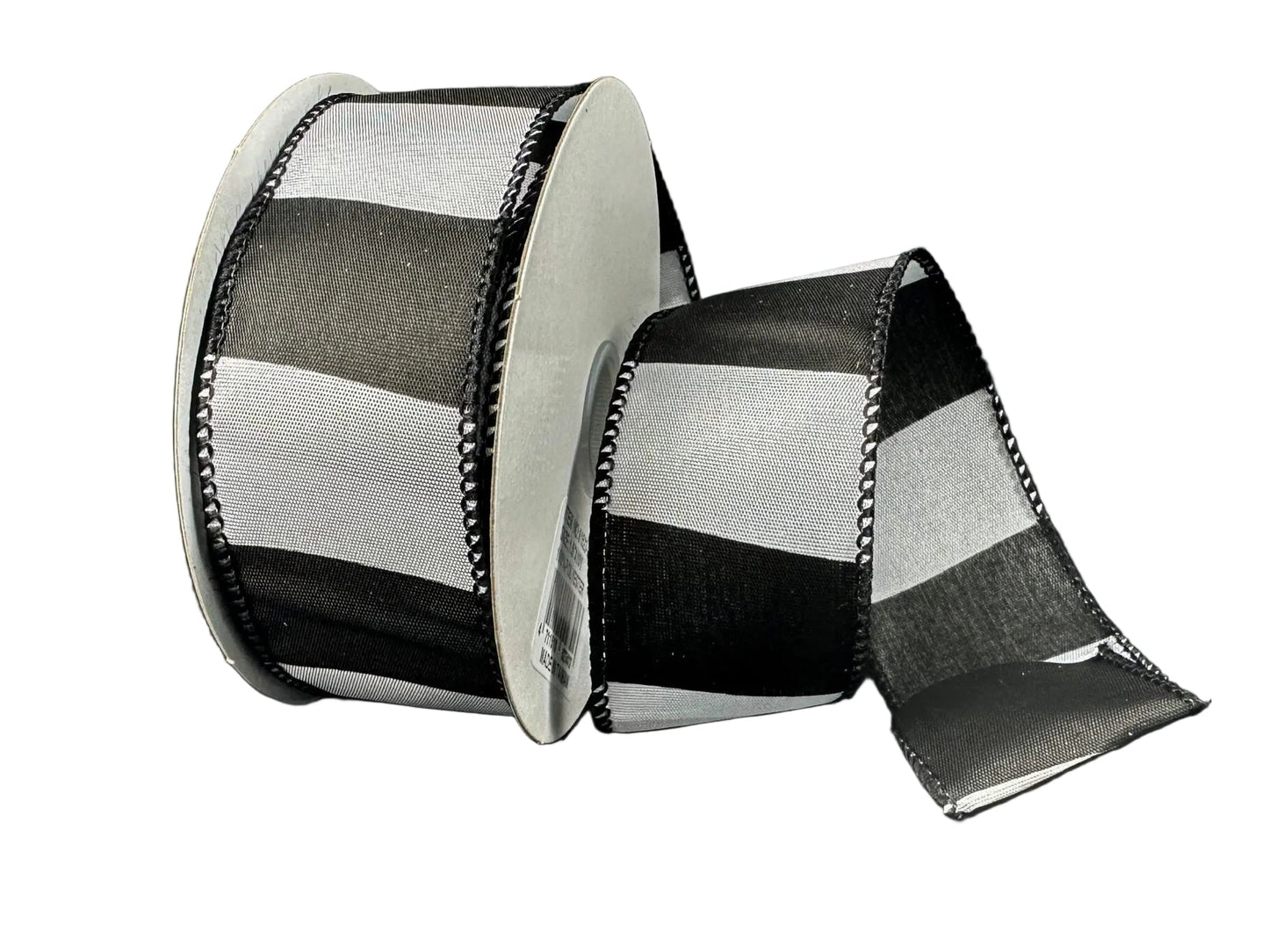 1.5 Inch By 10 Yard Black And White Horizontal Stripes Ribbon